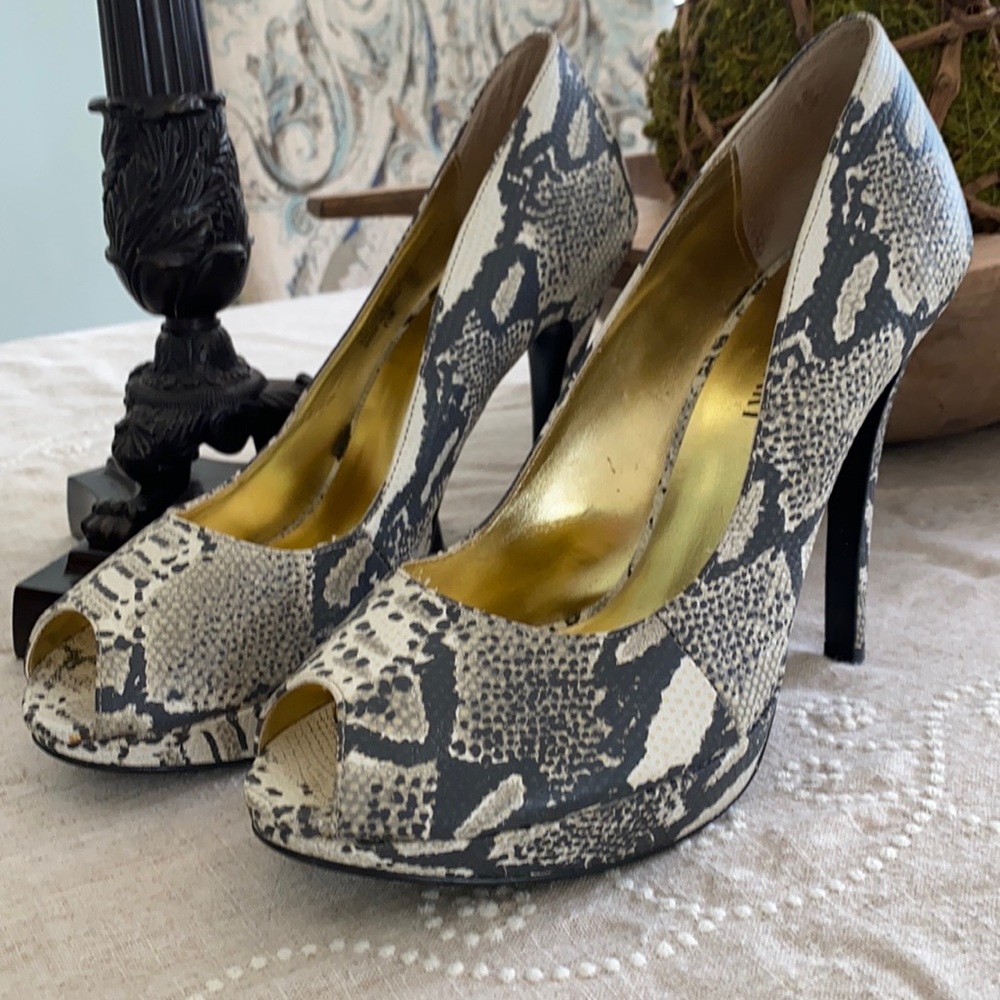 Colin Stuart imitation snake heels.